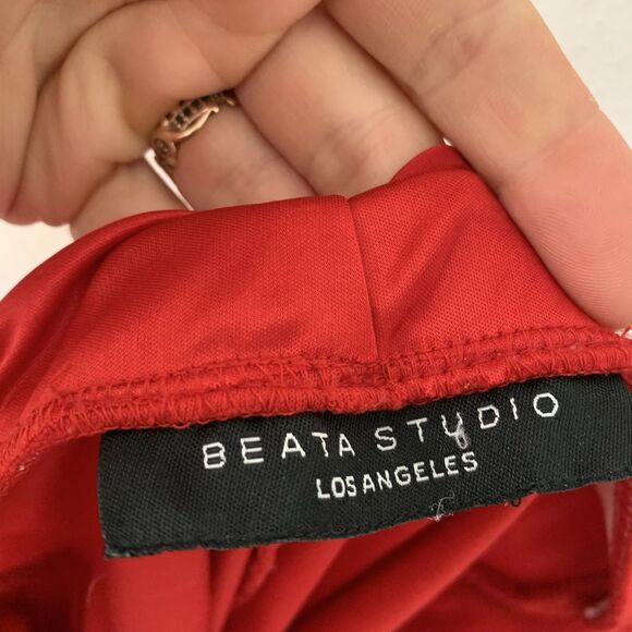 Beata Studios Womens Medium Dress Halter Red Beaded 90s Y2K Whimsy Dark Romantic - Picture 9 of 9